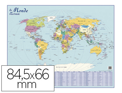 CARTE CALENDRIERS BOUCHUT GRANDRMY MONDE POLITIQUE SOUPLE PELLICULE VERNIS EFFAABLE SEC RECTO/VERSO 66X84.5CM