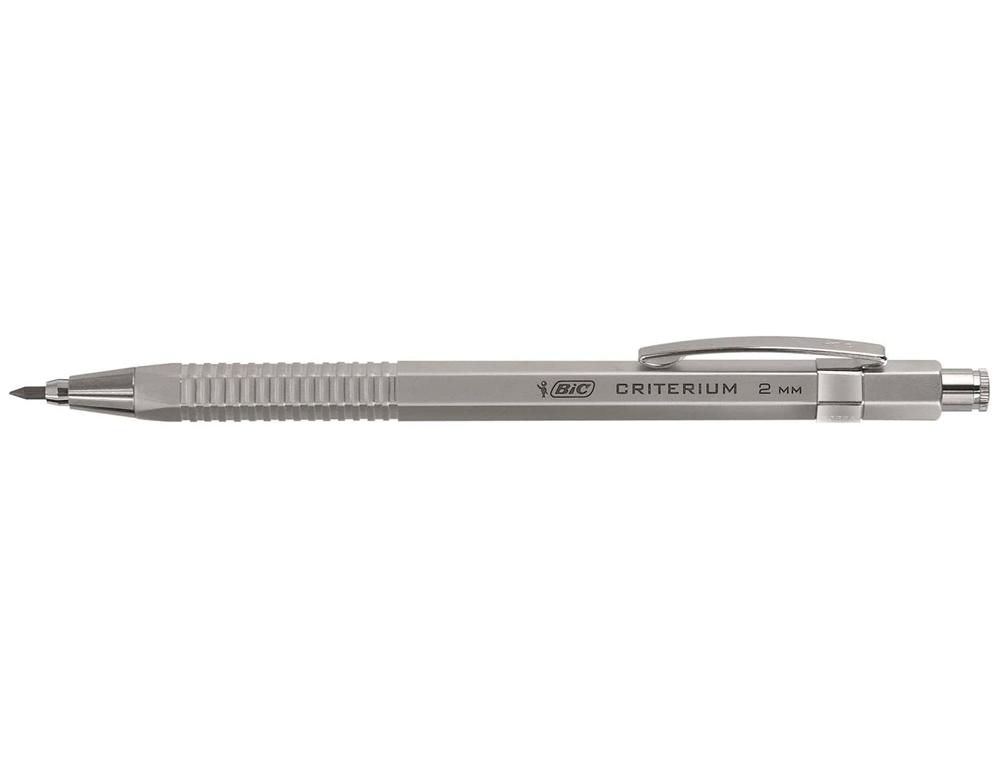 PORTE-MINE BIC CRITÉRIUM MINE 2MM GOMME TAILLE-MINE INCORPORÉ COLORIS ALUMINIUM