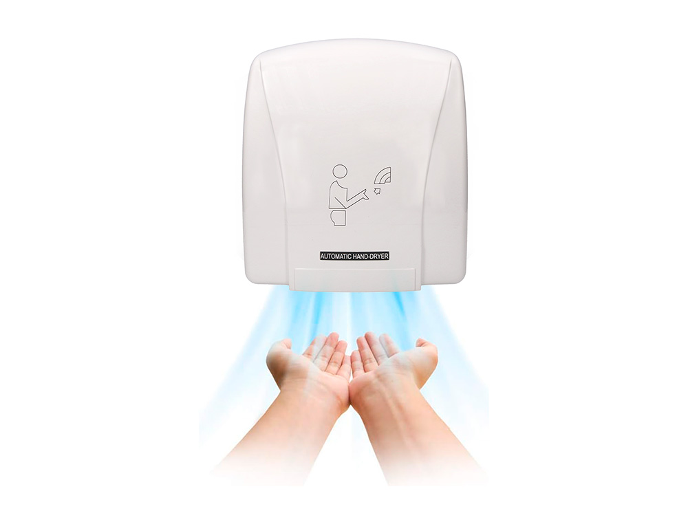 SÈCHE-MAINS Q-CONNECT ÉLECTRIQUE DÉTECTEUR MOUVEMENT 240X205X256MM PUISSANCE 900W 220V COLORIS BLANC