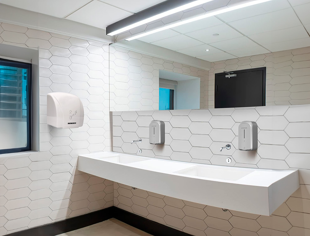 SÈCHE-MAINS Q-CONNECT ÉLECTRIQUE DÉTECTEUR MOUVEMENT 240X205X256MM PUISSANCE 900W 220V COLORIS BLANC