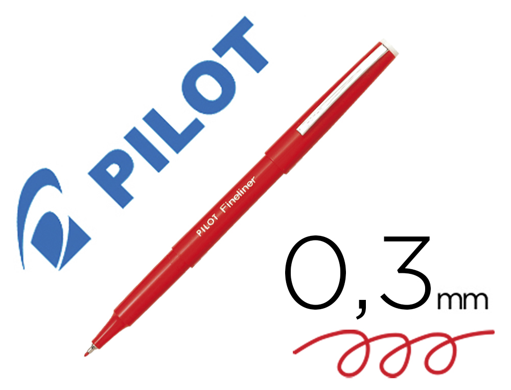 STYLO-FEUTRE PILOT FINELINER CRITURE FINE 0.3MM POINTE POLYACTATE BAGUE ENCRE LIQUIDE PERMET COPIES CARBONE ROUGE