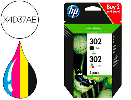 CARTOUCHE HP 302 DESKJET 11XX/21XX/36XX ENVY 45XX/OFFICEJET 38XX/46XX/52XX PACK MULTICOLORE ET NOIR 670P