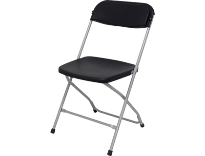 CHAISE Q-CONNECT PLIABLE POIDS SUPPORTE KG STRUCTURE   ALUMINIUM DOSSIER ET ASSISE   PLASTIQUE COLORIS NOIR