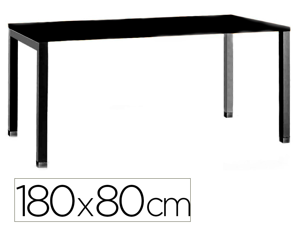 BUREAU MT INTERNATIONAL PLATEAU NOIR MELAMINE 25MM    PIETEMENT ARCHE COLORIS NOIR  180X80CM