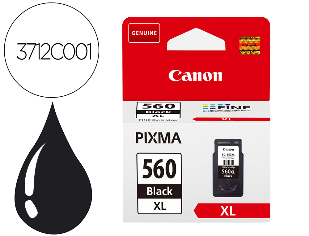 CARTOUCHE CANON 560 XL  JET D'ENCRE POUR PIXMA TS5350 /   TS5351 / TS5352 / TS5353 NOIR 4000 PAGES