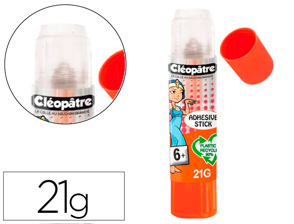 STICK DE COLLE CLEOPATRE INVISIBLE FORTE USAGE         INTENSIF SANS SOLVANT CARTON  PAPIER PHOTOS DES 6 ANS 21GR