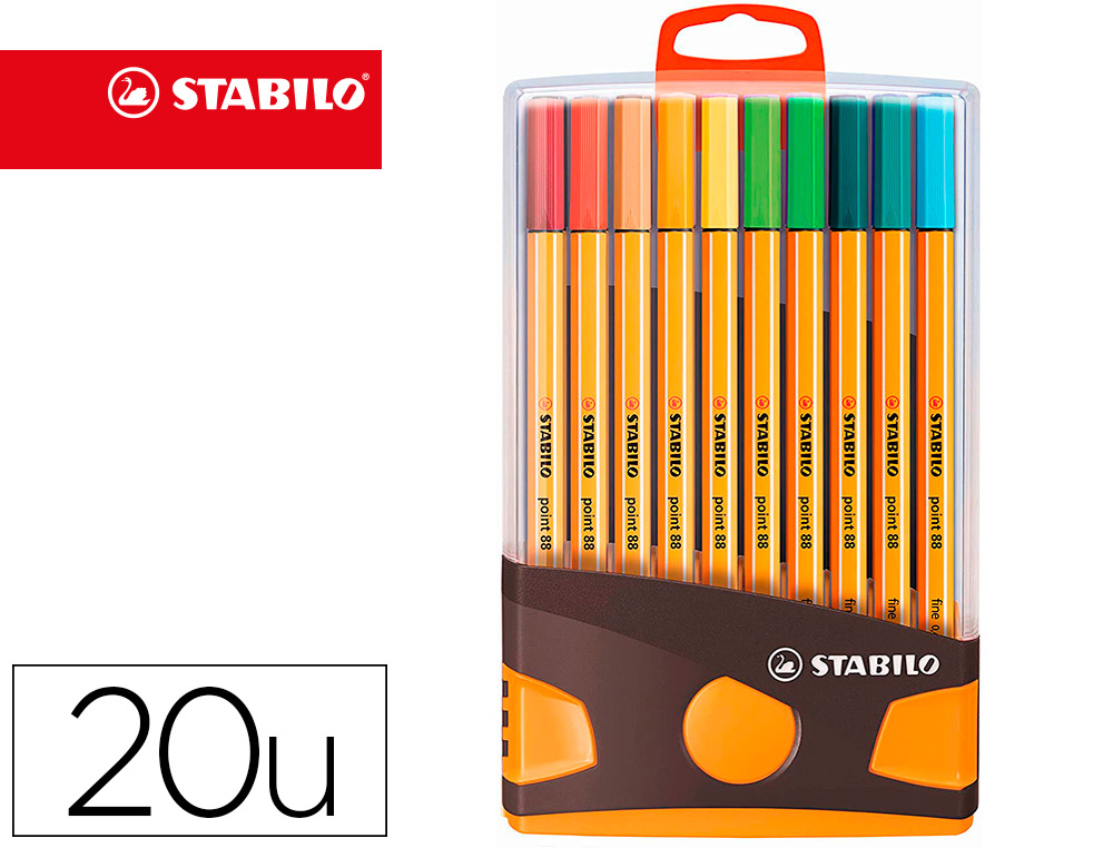 STYLO-FEUTRE STABILO POINT 88 COLOR PARADE POINTE FINE      0,4MM COLORIS ASSORTIS PACK   DE 20