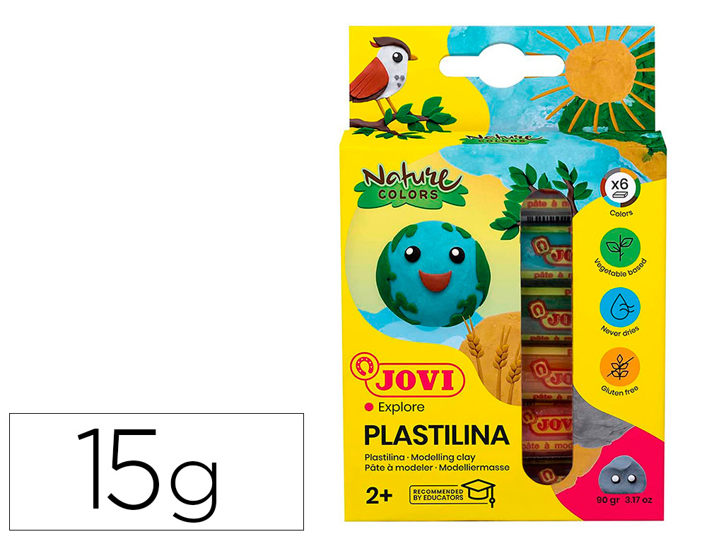 PATE A MODELER JOVI PLASTILINA VEGETALE           COLLECTION NATURE 6 COULEUR   DE 15GR