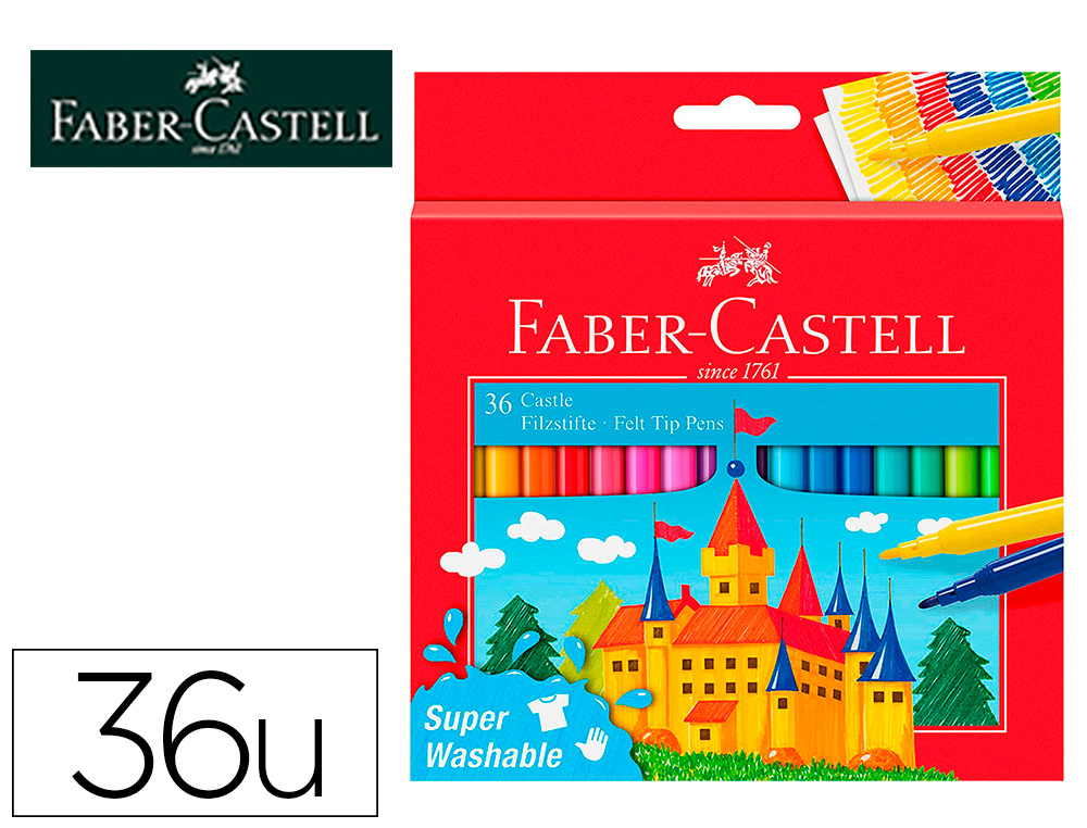 FEUTRE SCOLAIRE FABER CASTELL CHATEAU POCHETTE DE 36