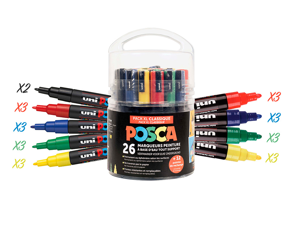 PACK POSCA EDUCREATIF CLASSIQUE + LOT DE 30 MASQUES ANIMAUX + FICHE ATELIER       04439