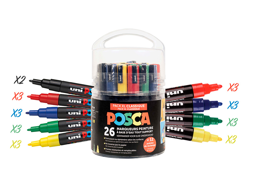 PACK POSCA EDUCREATIF FESTIF + LOT DE 30 MASQUES ANIMAUX + FICHE ATELIER