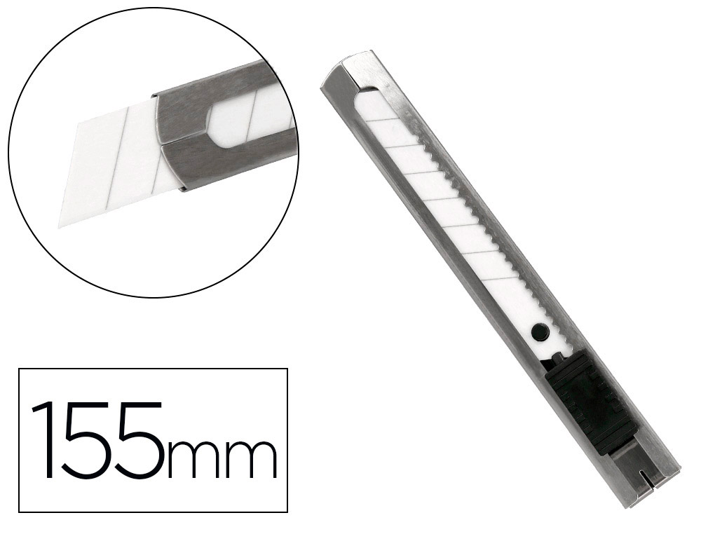 CUTTER XD-C78 Q-CONNECT EN METAL LAME LARGE 18MM EN      CERAMIQUE PRECOUPEE AVEC      CURSEUR DE BLOCAGE