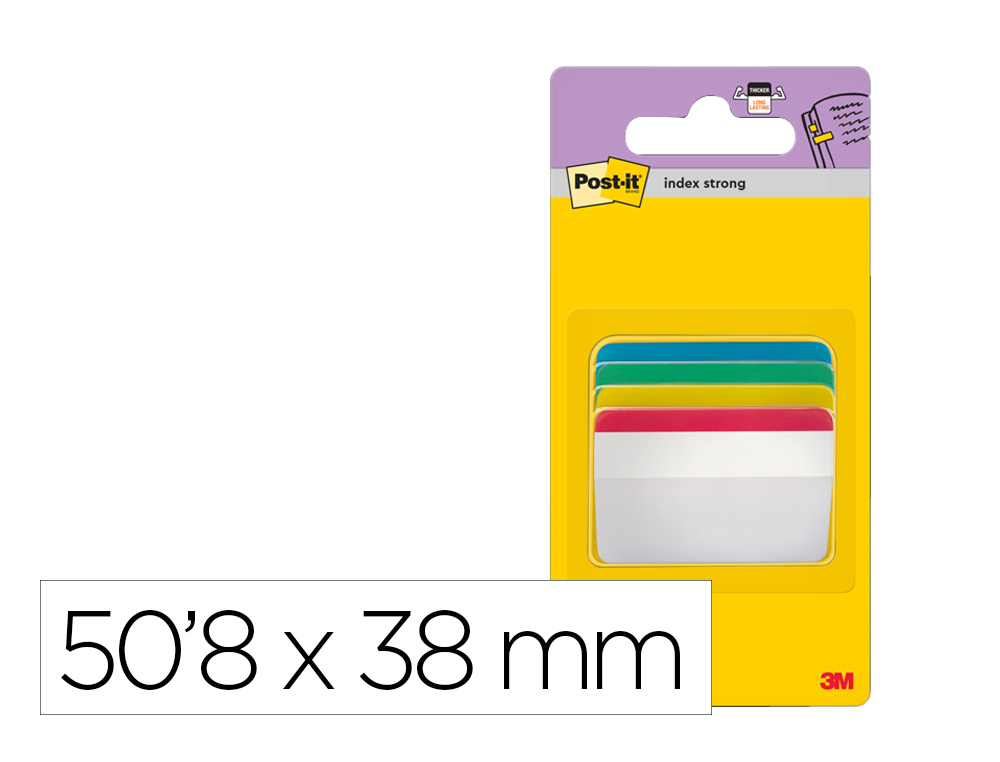 MARQUE-PAGES POST-IT INDEX RIGIDE 50,8X38MM COLORIS      ASSORTIS 24F