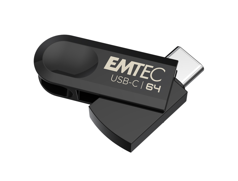 CLE USB EMTEC 3.2 TYPE-C SINGLE C280 64GB COLORIS NOIR