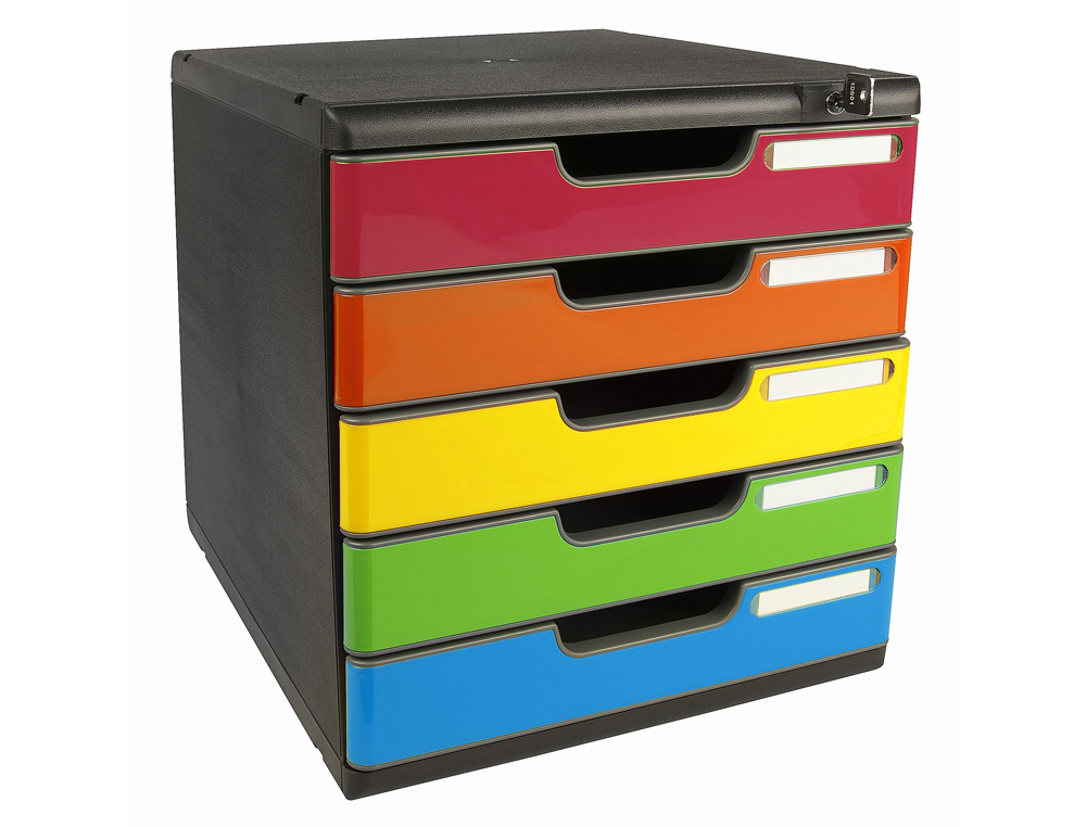 MODULE CLASSEMENT EXACOMPTA MODULO IDERAMA 5 TIROIRS      FERMETURE A CLE COLORIS       ARLEQUIN