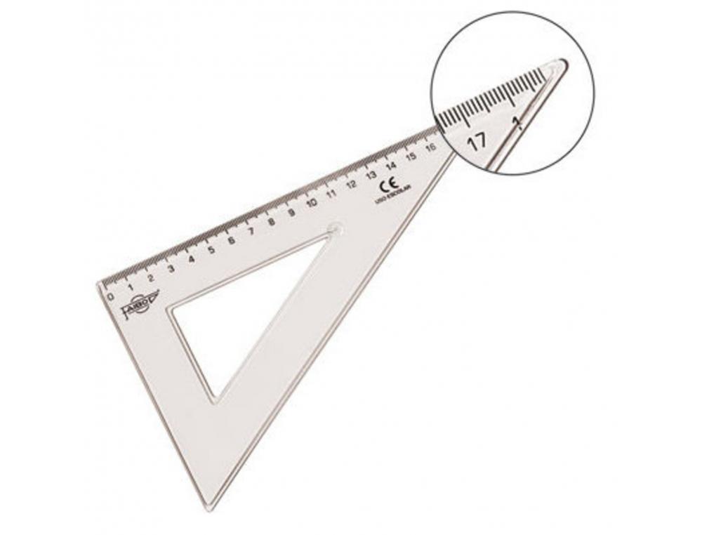 EQUERRE FAIBO PLASTIQUE INCOLORE 45  HYPOTENUSE 20 CM