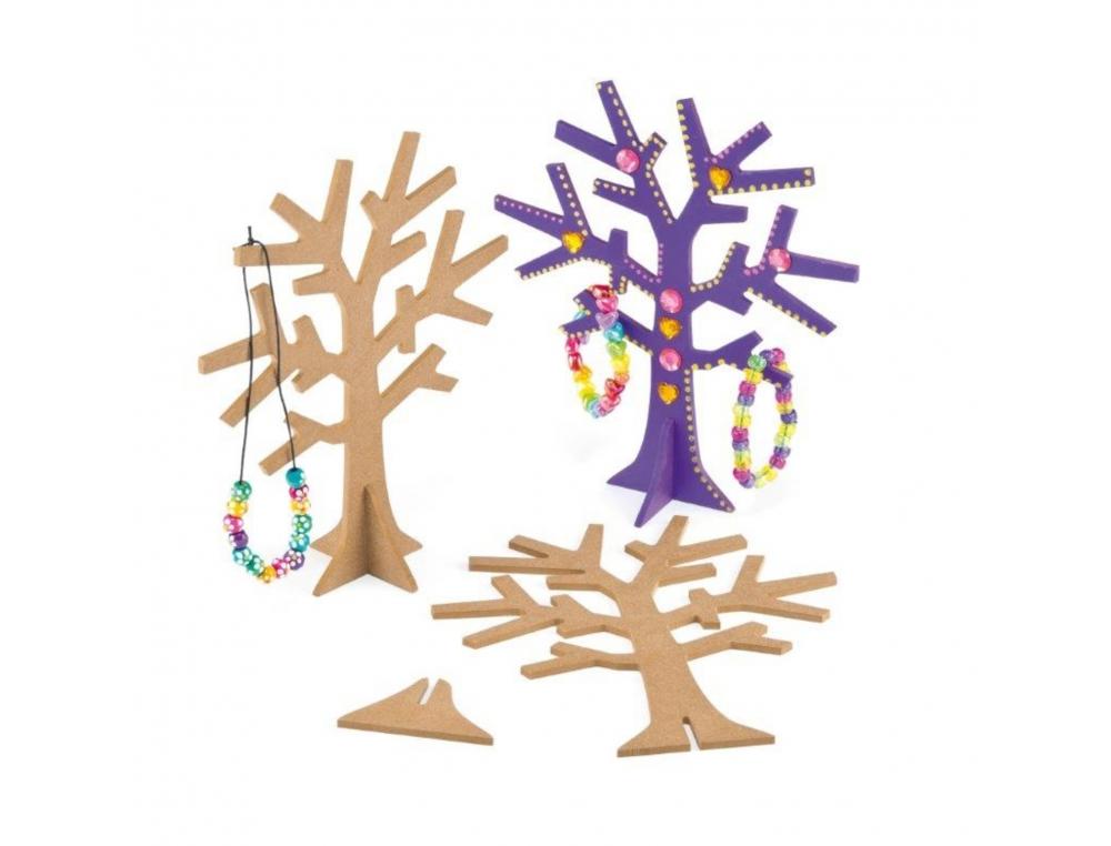 ARBRE A BIJOUX CULTURE CLUB EN BOIS AVEC SUPPORT A MONTER HAUTEUR 19CM COLORIS NATUREL