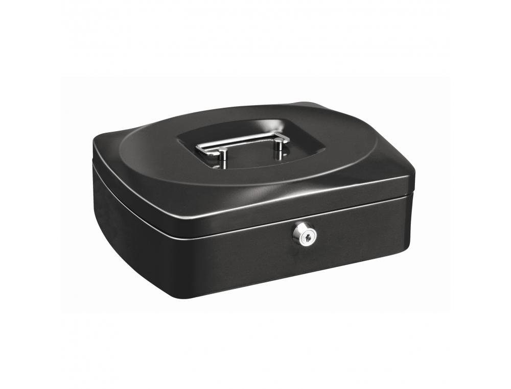 CAISSE A MONNAIE WONDAY EN METAL AVEC CASIER AMOVIBLE    SERRURE A CYLINDRE COLORIS    NOIRE