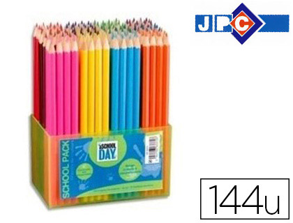 CRAYON COULEUR JPC SCHOOL DAY 180MM COLORIS ASSORTIS SCHOOLPACK 144 UNITS