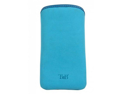 TUI T'NB PROTECTION PURE SMARTPHONE IPHONE SIMILI CUIR NUBUCK 12X6CM INTRIEUR ANTI-RAYURES TOUCHER VELOURS BLEU