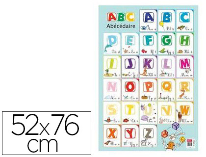 POSTER BOUCHUT GRANDRMY ALPHABET 52X76CM 150G PELLICUL EFFAABLE  SEC