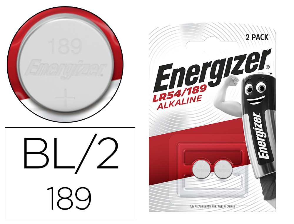 PILE ENERGIZER MINIATURE APPAREILS LECTRONIQUES I.C.E. LR54 1.5V BLISTER 2 UNITS