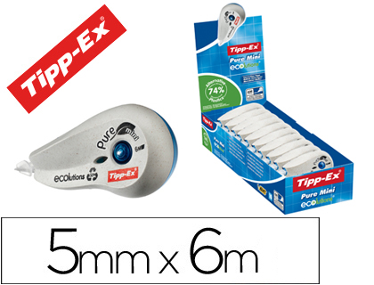 CORRECTEUR TIPP-EX PURE MINI COLUTIONS RECYCL DVIDOIR MINI RUBAN 5MMX6M