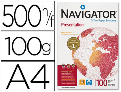 PAPIER NAVIGATOR MULTIFONCTION PRSENTATION A4 100G/M2 BLANCHEUR 169 OPACIT 97 RIGIDIT 100 500 FEUILLES