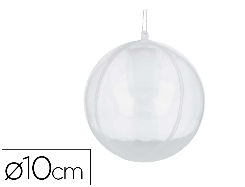 BOULE A DECORER INSSPIRO PLASTIQUE DEMONTABLE DIAMETRE 10CM COLORIS TRANSPARENT