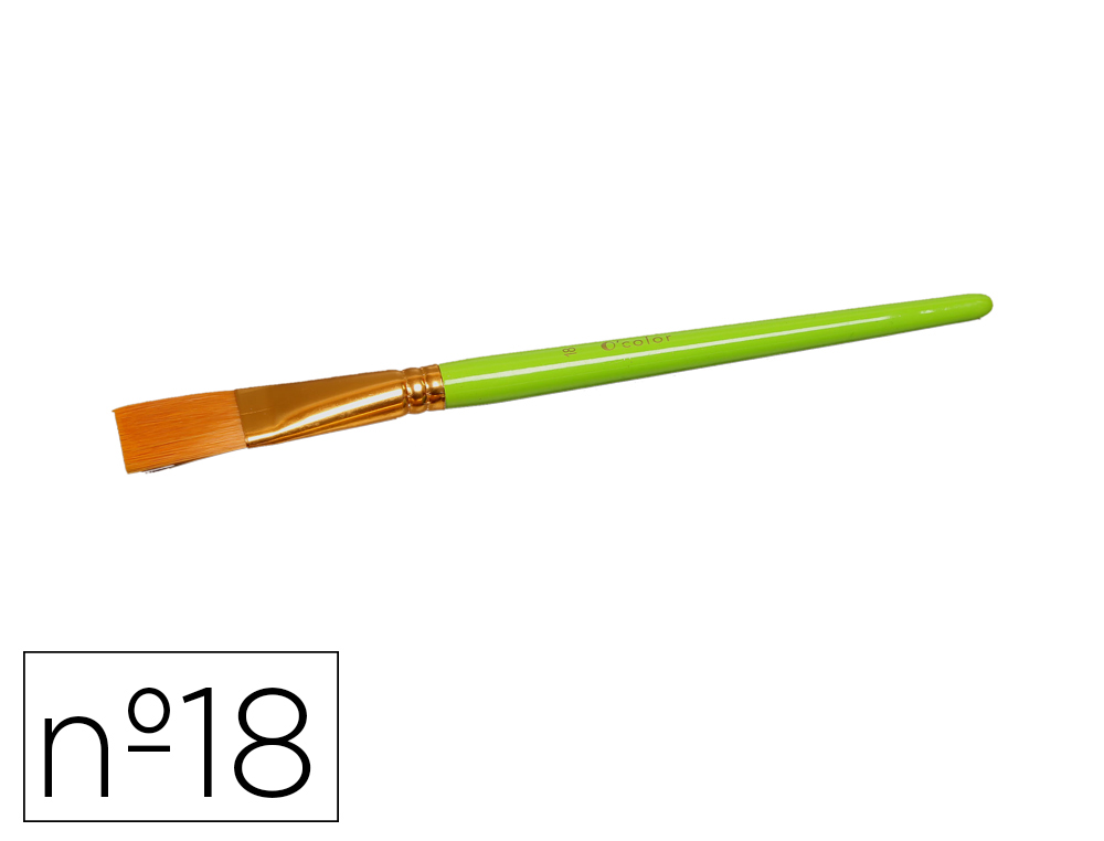 BROSSE O'COLOR POILS SYNTHETIQUE N18 NYLON SOUPLES NERVEUX VIROLE ALUMINIUM MANCHE BOIS  LAQUE LOT 10 UNITES