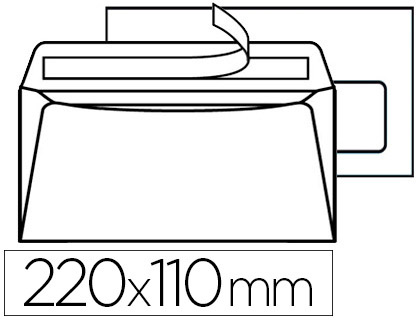 ENVELOPPE BLANCHE LA COURONNE DL 110X220MM 80G FENTRE 45X100MM COMPATIBLE NUMRIQUE BANDE ADHSIVE FOND BLEU 200 UNITS