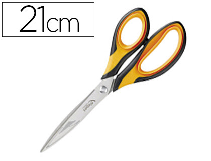 CISEAUX MAPED ULTIMATE LAMES ACIER INOXYDABLE EMBOSSES 210MM ANNEAUX DOUBLE-SOFT AMBIDEXTRE BLISTER TRYME JAUNE/NOIR