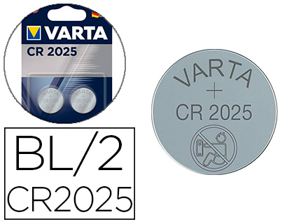 PILE BOUTON VARTA LITHIUM CR2025 3V BLISTER 2 UNITES