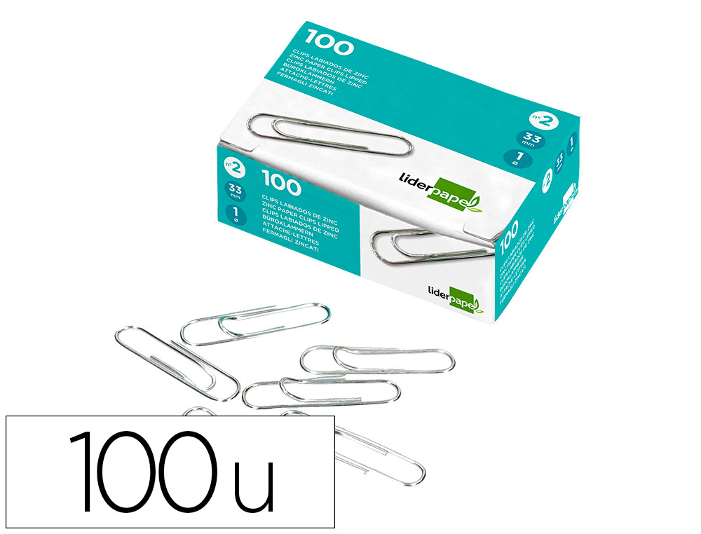 TROMBONE LIDERPAPEL ZINC BOUT ROND 43MM BOTE 100 UNITS
