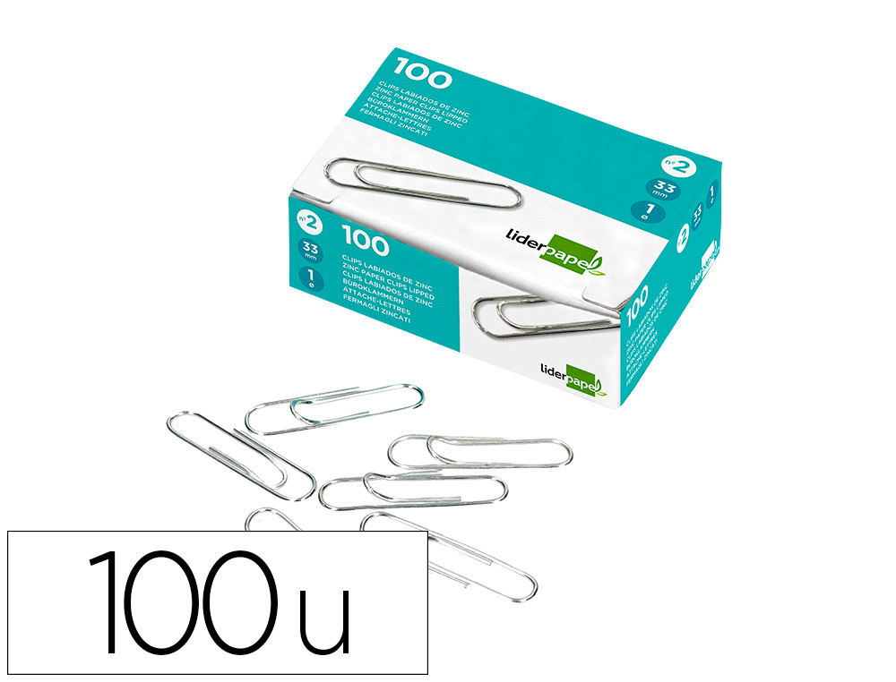 TROMBONE LIDERPAPEL ZINC BOUT ROND 33MM BOTE 100 UNITS