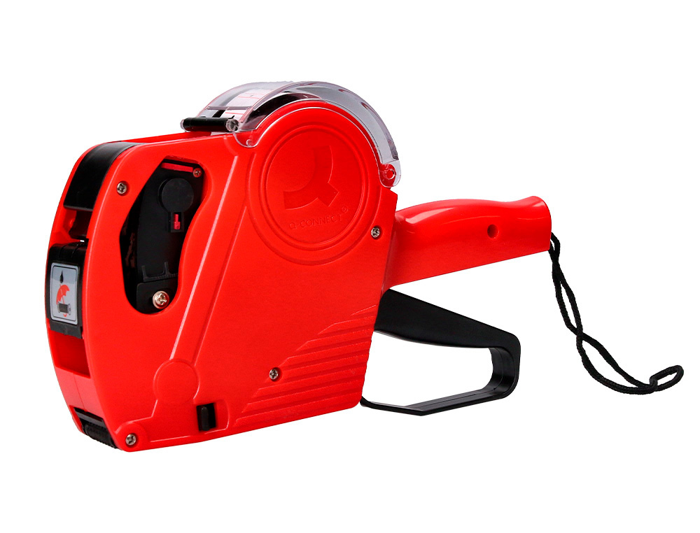 PINCE  TIQUETER Q-CONNECT 1 LIGNE 8 CARACTRES 225X135X40MM 300G COLORIS ROUGE ROULEAU ENCREUR NON INCLUS