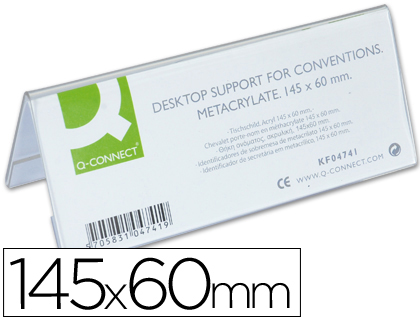 CHEVALET Q-CONNECT PORTE-NOMS MTHACRYLATE IDAL SYSTME IDENTIFICATION 145X60MM