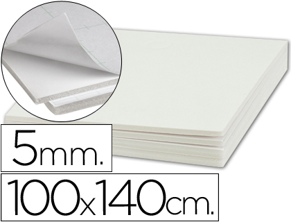 CARTON ENTRECOLLE LIDERPAPEL ADHESIF 100X140CM EPAISSEUR   5MM UNICOLORE BLANC