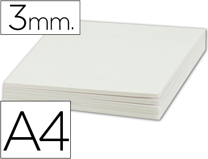 CARTON ENTRECOLLE LIDERPAPEL A4 EPAISSEUR 3MM UNICOLORE    BLANC